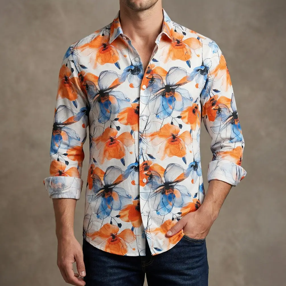 Premium Stylish China Floral Printed Men's Shirt